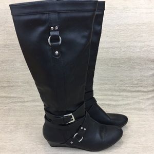 Target | Black Tall Boots With Heel - Man Made | 8